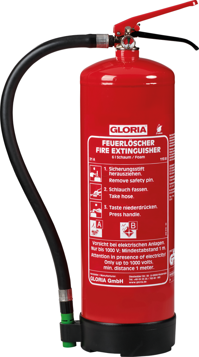 GLORIA SD6E - Feuerlöscher Schaum, 6 Liter