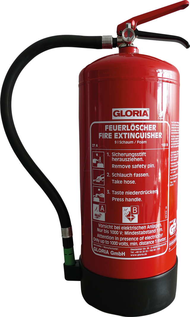 GLORIA SD9E - Feuerlöscher Schaum, 9 Liter