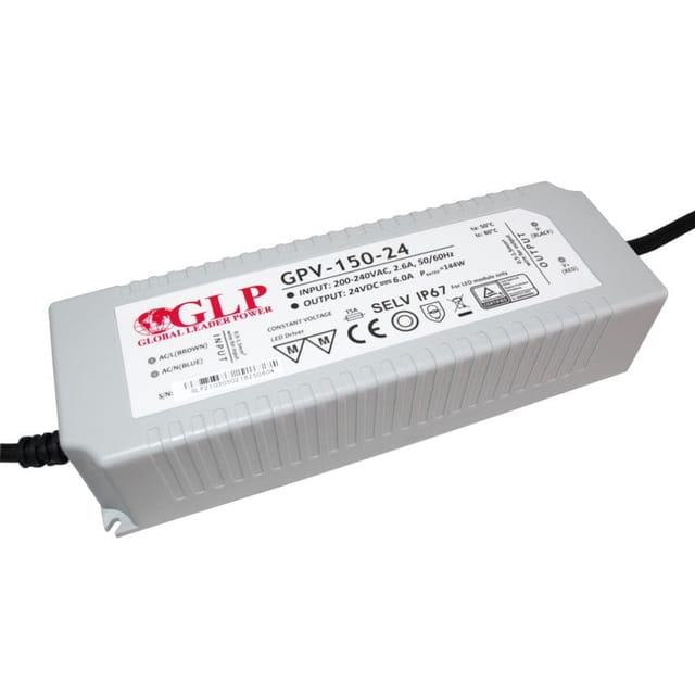GLP GPV-150-24 - LED-Netzteil, 144 W, 24 V DC, 6 A, TÜV-geprüft, IP67