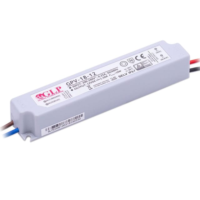GLP GPV-18-12 - LED-Netzteil, 18 W, 12 V DC, 1,5 A, TÜV-geprüft, IP67