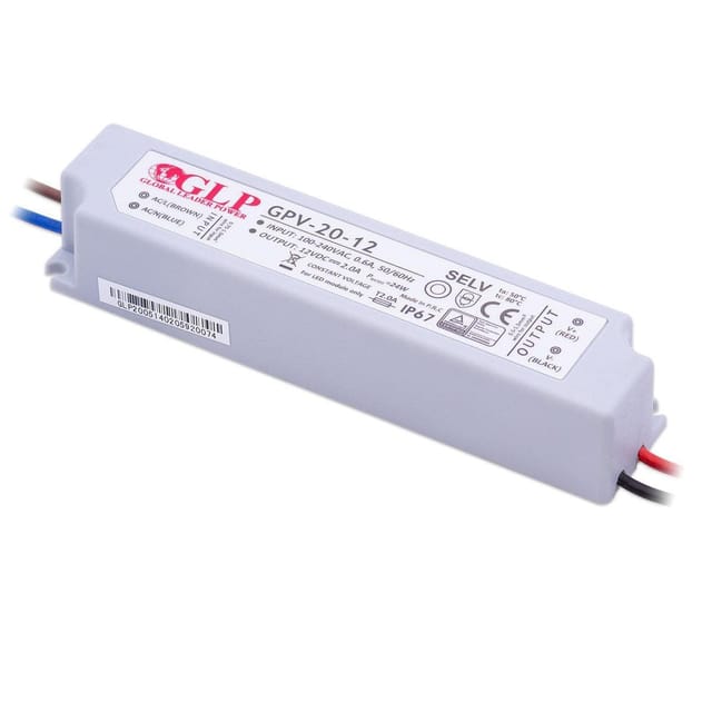 GLP GPV-20-12 - LED-Netzteil, 24 W, 12 V DC, 2 A, TÜV-geprüft, IP67
