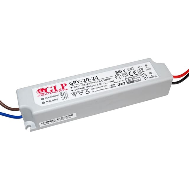 GLP GPV-20-24 - LED-Netzteil, 24 W, 24 V DC, 1 A, TÜV-geprüft, IP67
