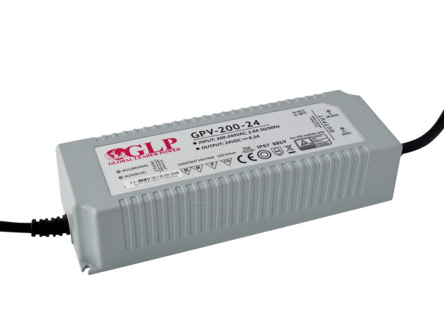 GLP GPV-200-12 - LED-Netzteil, 192 W, 12 V DC, 16 A, TÜV-geprüft, IP67