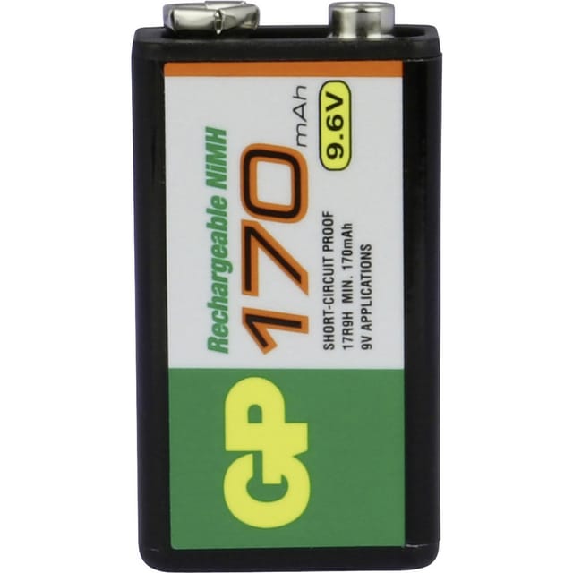 GP 17 R9H - NiMh Akku, 9-V-Block, 170 mAh, 1er-Pack