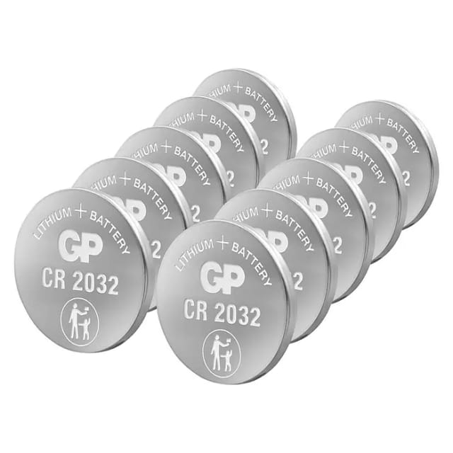 GP CR2032 10X - Lithium-Knopfzelle, 3 V, 20,0x3,2 mm, 10er-Pack