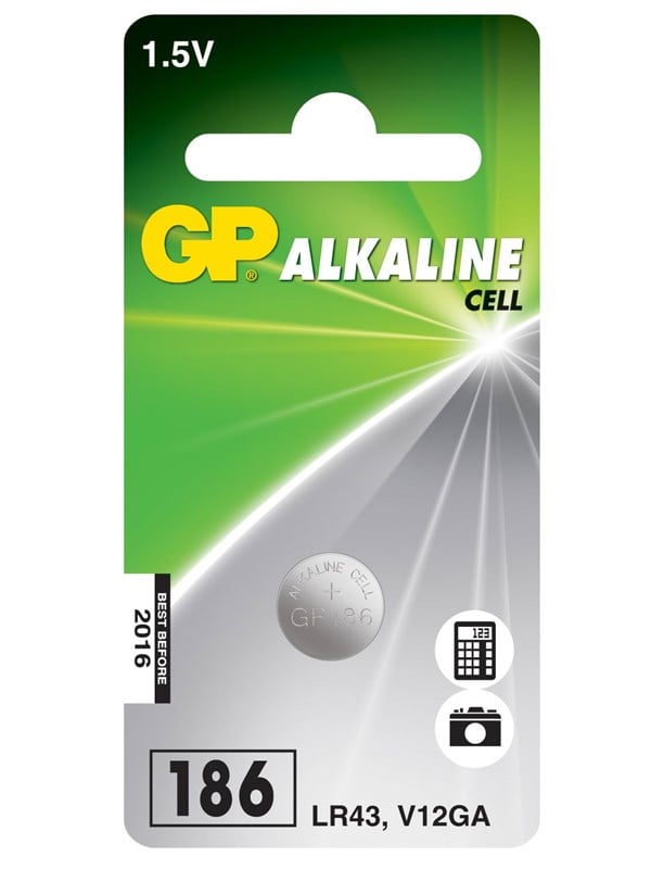 GP LR 43 - Alkaline Knopfzelle, 186