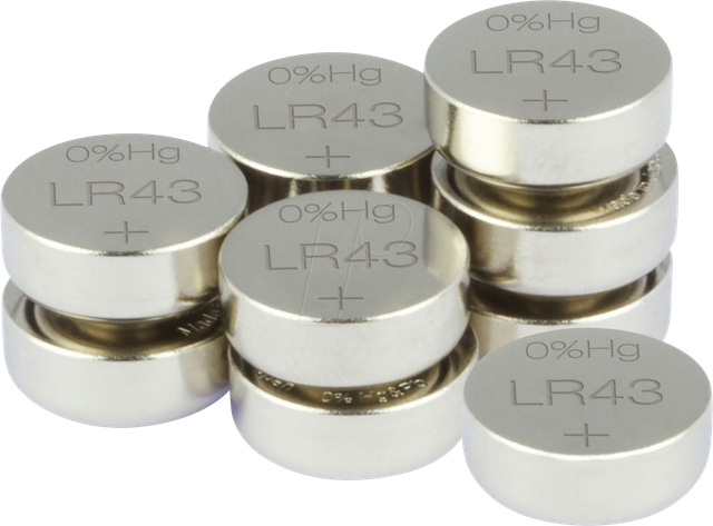 GP LR 43 10X - Alkaline-Knopfzelle, 70 mAh, LR43 / V12GA, 10er-Pack