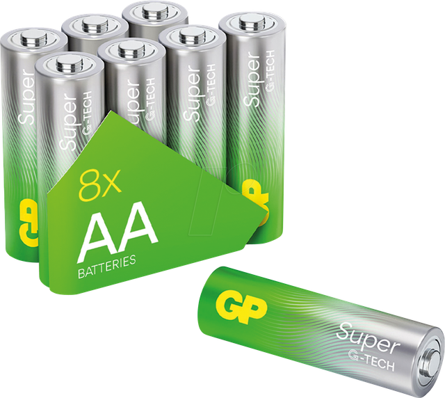 GP S8 AA - Super, Alkaline Batterie, AA (Mignon), 8er-Pack