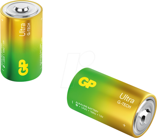 GP U2 D - Ultra, Alkaline Batterie, D (Mono), 2er-Pack