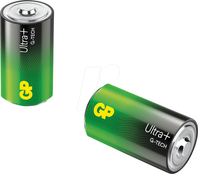 GP UP2 D - Ultra Plus, Alkaline Batterie, D (Mono), 2er-Pack