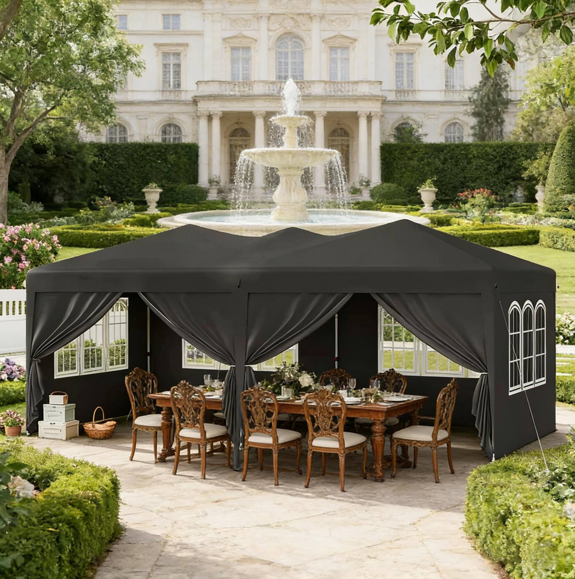 Pavillon Faltpavillon Wasserdicht 3x6 M Grau Havrya