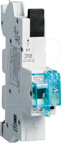 HAGER HTS163E - SLS-Schalter 1P E-63A Sammelschiene QC