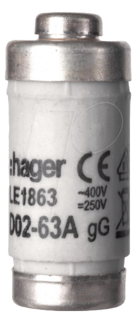 HAGER LE1863 - Sicherungseinsatz D02 E18 63A 400V gG mit Kennmelder