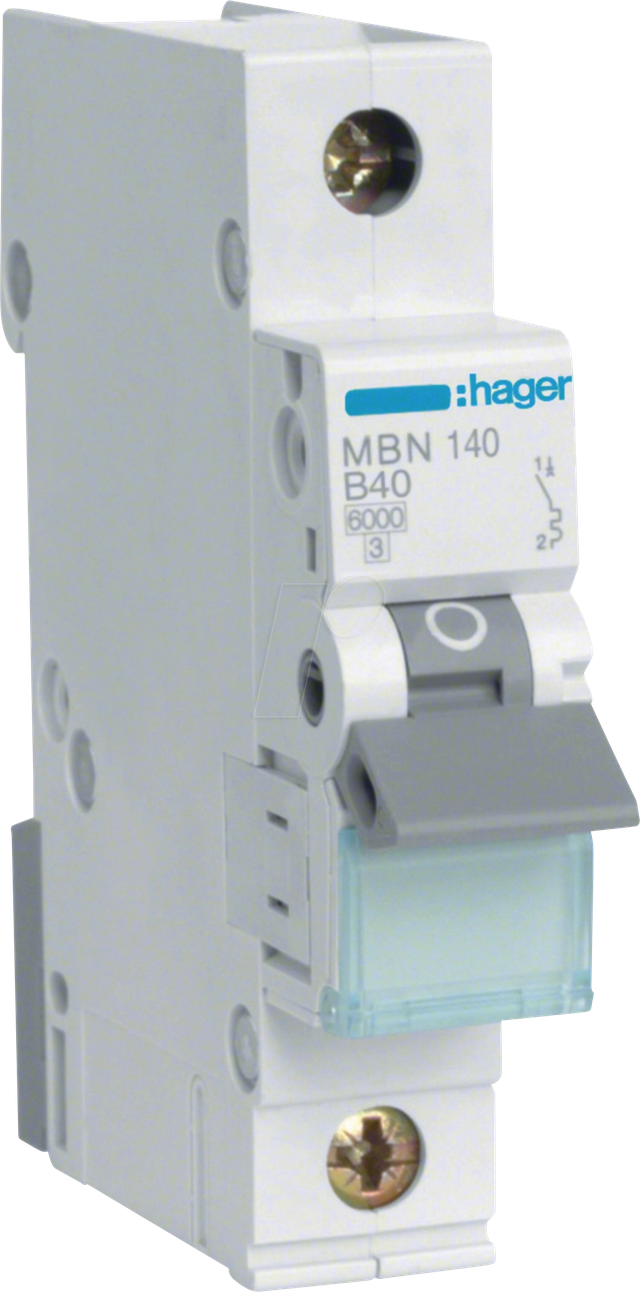 HAGER MBN140 - Leitungsschutzschalter, 1 polig, 6kA, B-Charakteristik, 40A