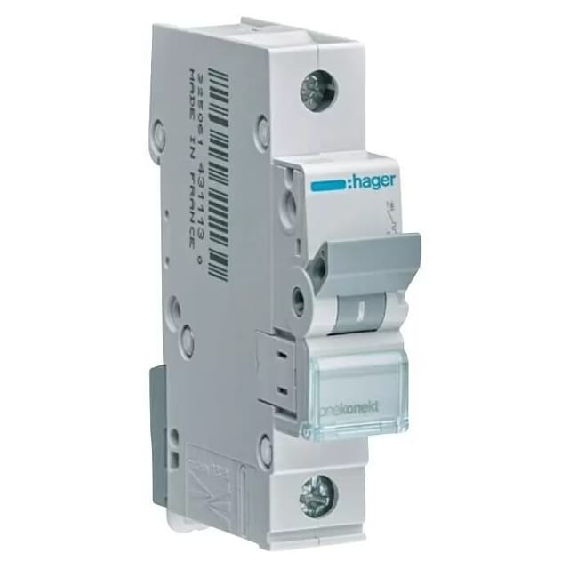 HAGER MCN116 - Leitungsschutzschalter 1 polig 6kA C-Charakteristik 16 A 1 Modul