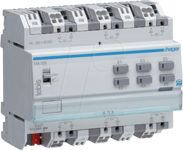 HAGER TXA306 - Binäreingang 6fach, universal, REG, KNX