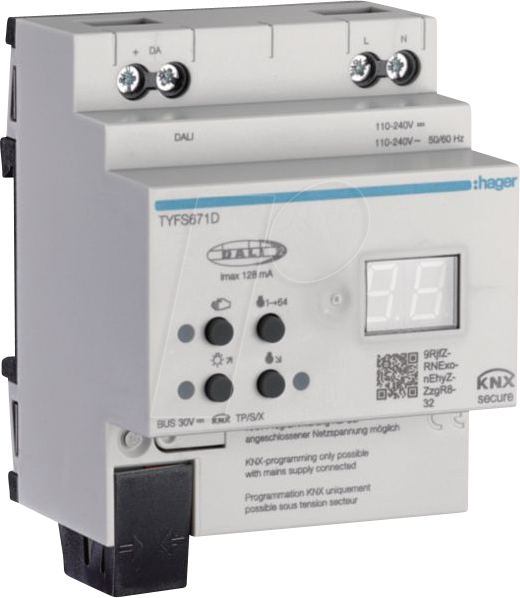 HAGER TYFS671D - KNX/DALI 2 Gateway, Secure, 1 Fach