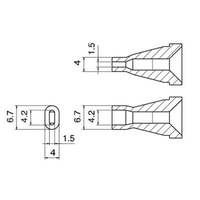HAK N60-08 - Entlötdüse N60-08, Standard-Typ, 4,2 x 1,5 mm