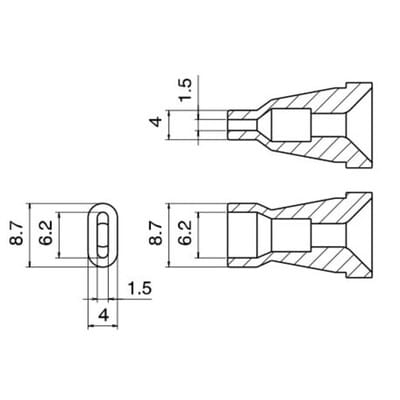 HAK N60-09 - Entlötdüse N60-09, Standard-Typ, 6,2 x 1,5 mm