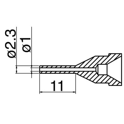 HAK N61-12 - Entlötdüse N61-12, Langer-Typ, 1,0 mm