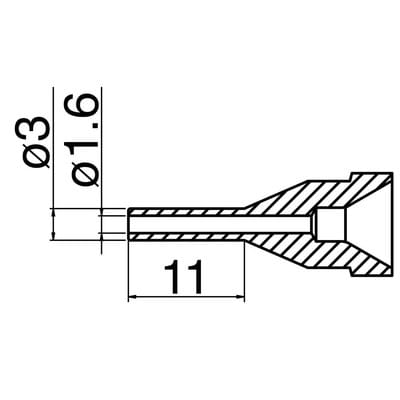 HAK N61-14 - Entlötdüse N61-14, Langer-Typ, 1,6 mm