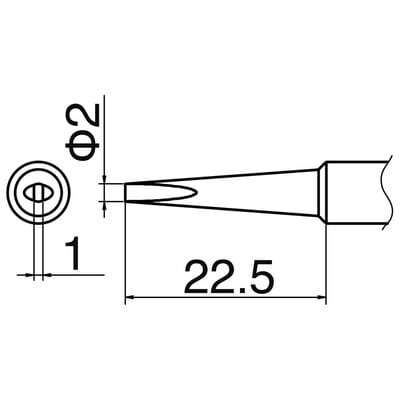 HAK T18-DL2 - Lötspitze T18-DL2, 2,0 mm, meißel