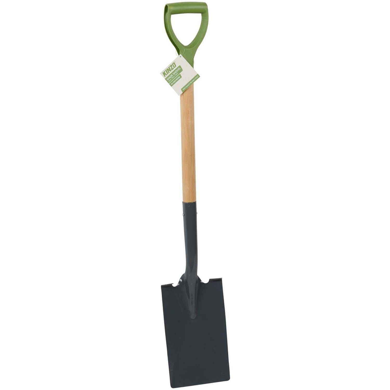 Bêche Plate Jardin 105cm Kinzo - Pelle Carrée Acier & Manche Bois - Louchet Pour Bordures & Racines - Poignée Ergonomique
