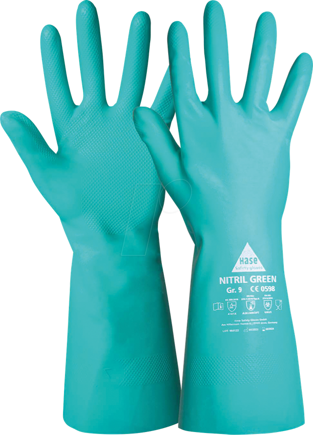 HASE 904000 9 - Chemikalienschutzhandschuh Nitril Green, Gr. 9