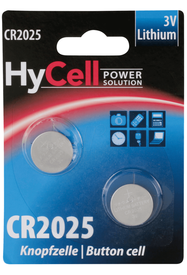 HC 2XCR2025 - Lithium-Knopfzelle, 3 V, 165 mAh, 20x2,5 mm, 2er-Pack