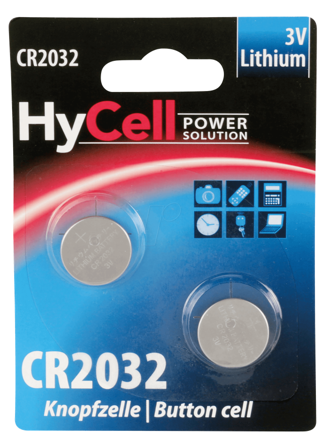HC 2XCR2032 - Lithium-Knopfzelle, 3 V, 200 mAh, 20x3,2 mm, 2er-Pack