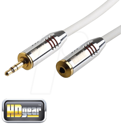 HDG AC0110-030 - Audio Kabel, 3,5 mm Stereo Klinkenstecker auf Kupplung, 3 m