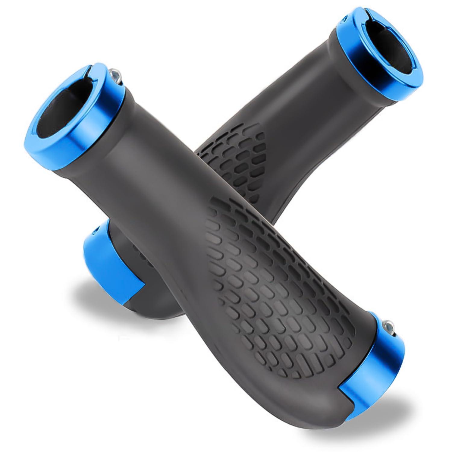 Ergonomische Fahrradgriffe Mit Lock-on-system, Rutschfest, Blau