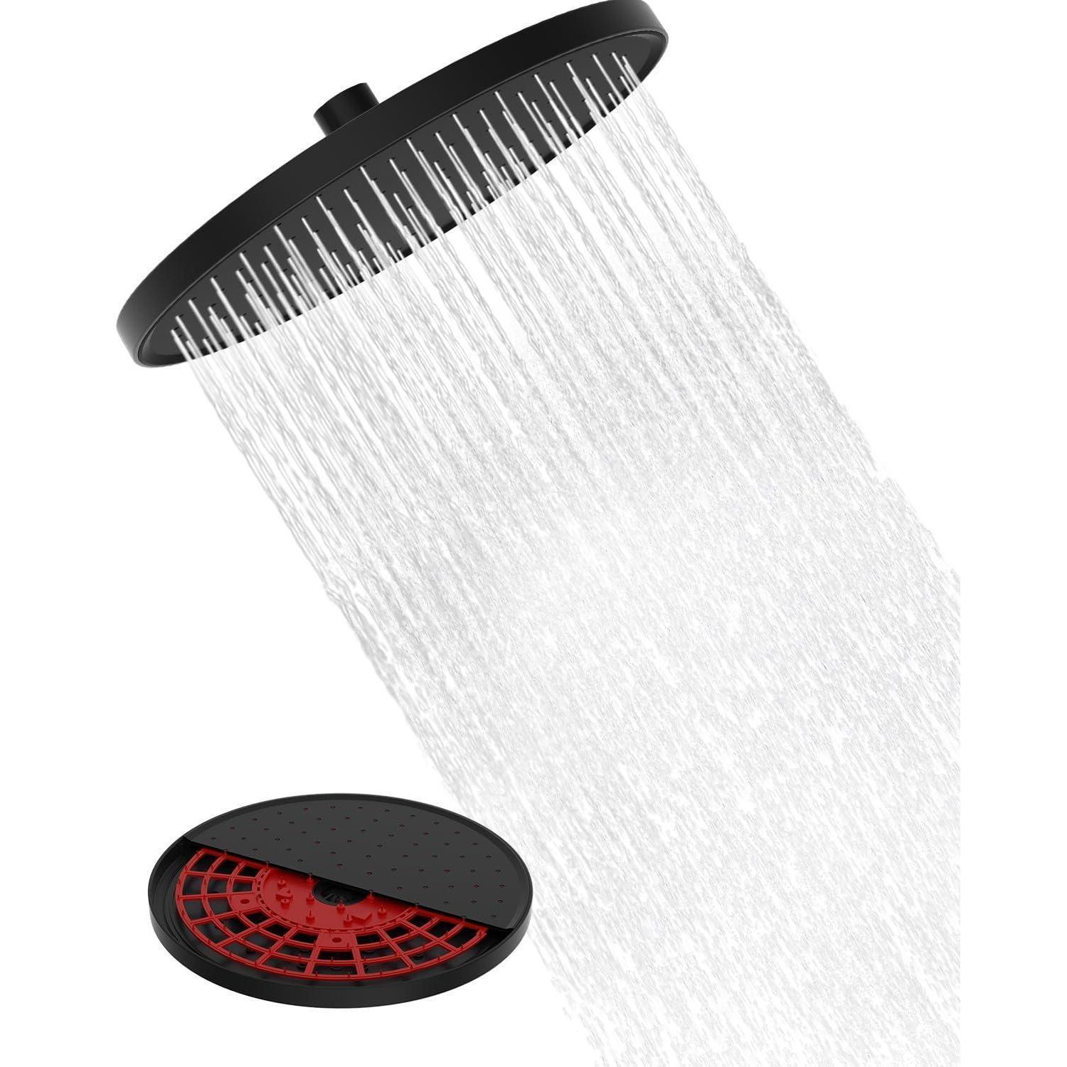 Regendusche 10 Zoll Schwarz Mit Selbstreinigungsfunktion Und 360° Verstellbarkeit