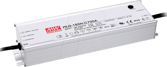 HLG-185H-C1400A - LED-Trafo, 200 W, 71 - 143 V DC, 1400 mA