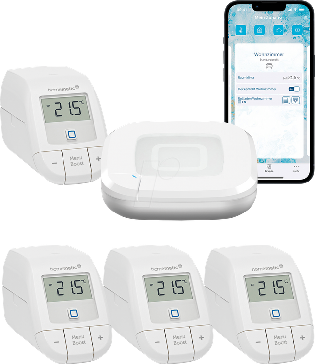 HMIP HAP2-ETRVB4 - Starter Bundle Heizen für 4 Heizkörper
