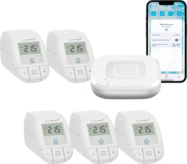 HMIP HAP2-ETRVB5 - Starter Bundle Heizen für 5 Heizkörper