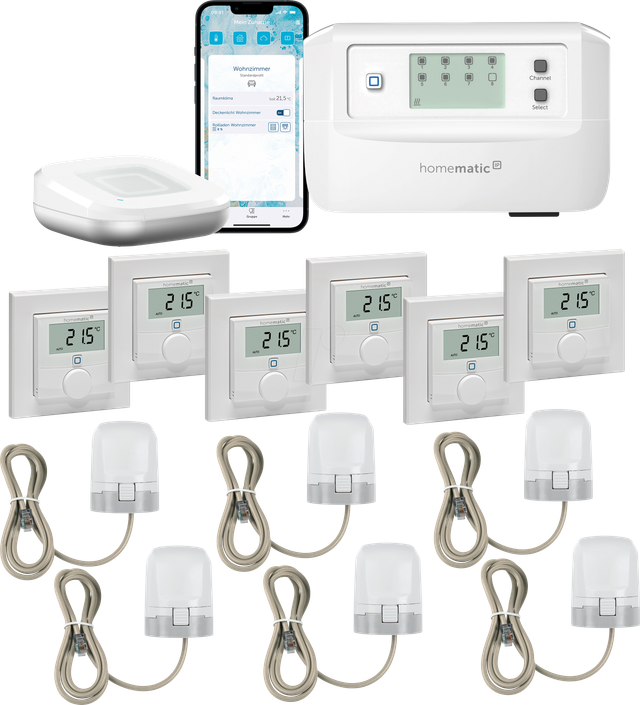 HMIP HAP2-FBHZ-6 - Starter Set smarte Fußbodenheizung für 6 Räume