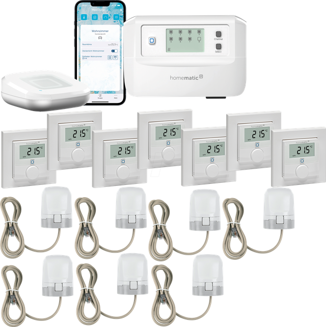 HMIP HAP2-FBHZ-7 - Starter Set smarte Fußbodenheizung für 7 Räume