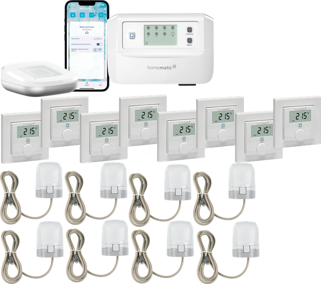 HMIP HAP2-FBHZ-8 - Starter Set smarte Fußbodenheizung für 8 Räume