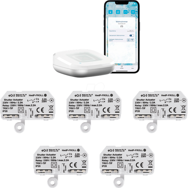HMIP HAP2-FROLL5 - 1x Access Point 2 weiß + 5x Rollladenaktor - Unterputz