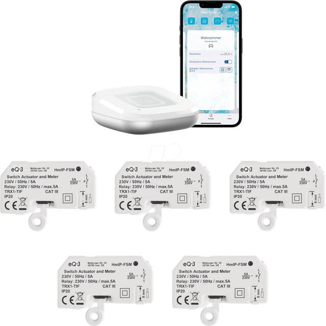 HMIP HAP2-FSM5 - 1x Access Point 2 weiß + 5x Schalt-Mess-Aktor - Unterputz