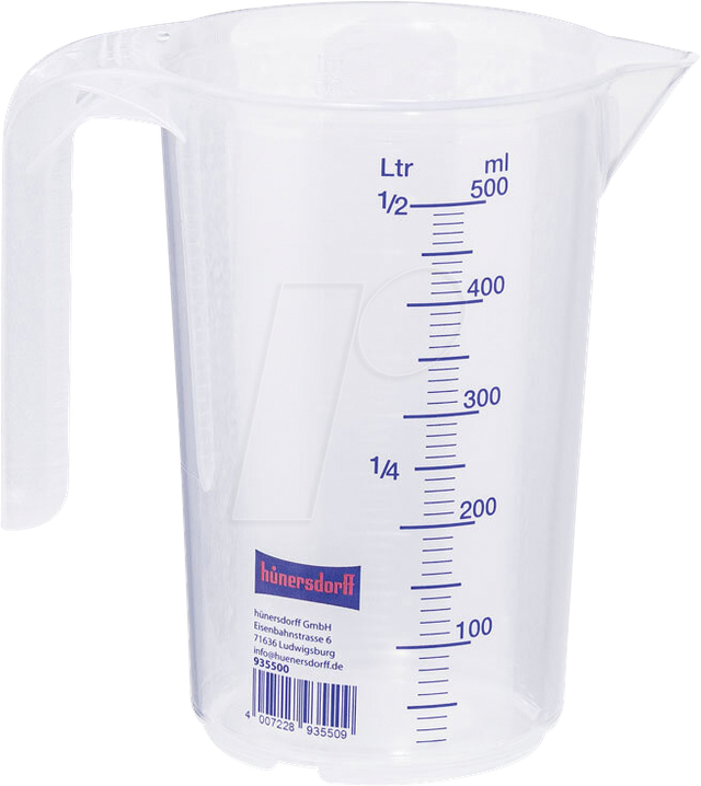 HND 935500 - Hünersdorff Messbecher transparent 0,5 l