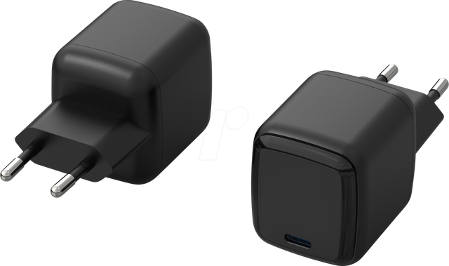 HNP 65EU-CPDGAN - USB-Ladegerät, 65 W, 5-20 V, USB-C, PD 3.0, QC 3.0, schwarz