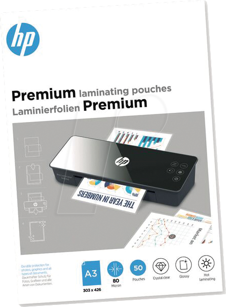 HP PLA9126 - Laminierfolien, Premium, DIN A3, 80 mic, 50 Stück