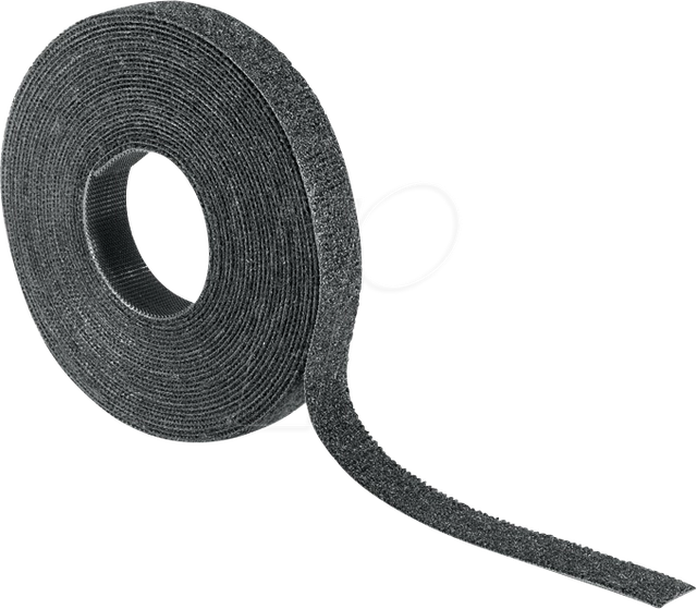 HT 130-00020 - Klettbinder 5 m x 12,5 mm, schwarz, Rolle