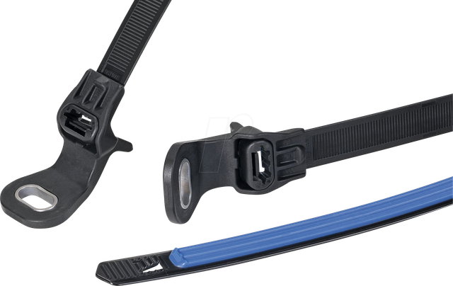 HT 156-04096 - 2-teiliger Soft Grip Befestigungsbinder, schwarz/blau
