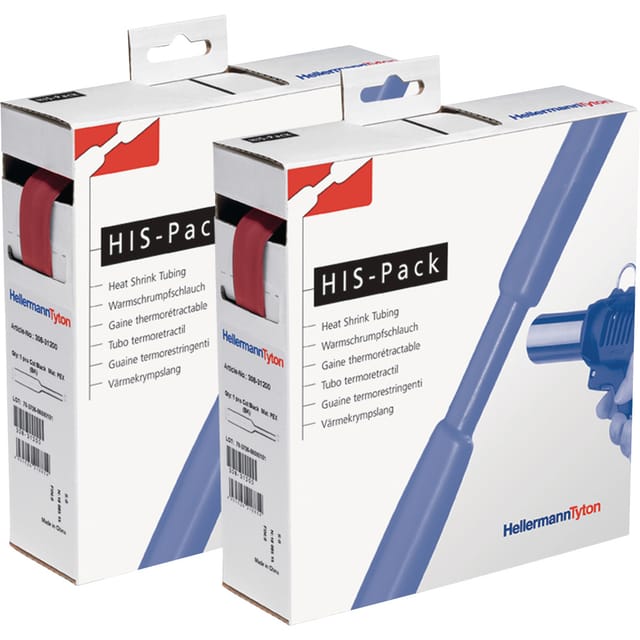 HT 300-30122 - Schrumpfschlauch-Box, 2:1, 10 m, Ø 1,2 mm, rot