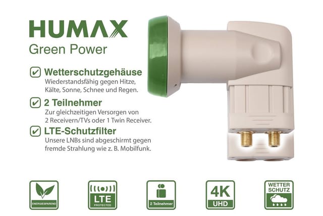 HUMAX L1730 - LNB, Twin, 40mm, Green Power