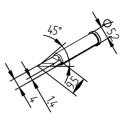 I-TIP BD 20 - Lötspitze 0102BDLF20, 2,0 mm, 45° angeschrägt, gerade
