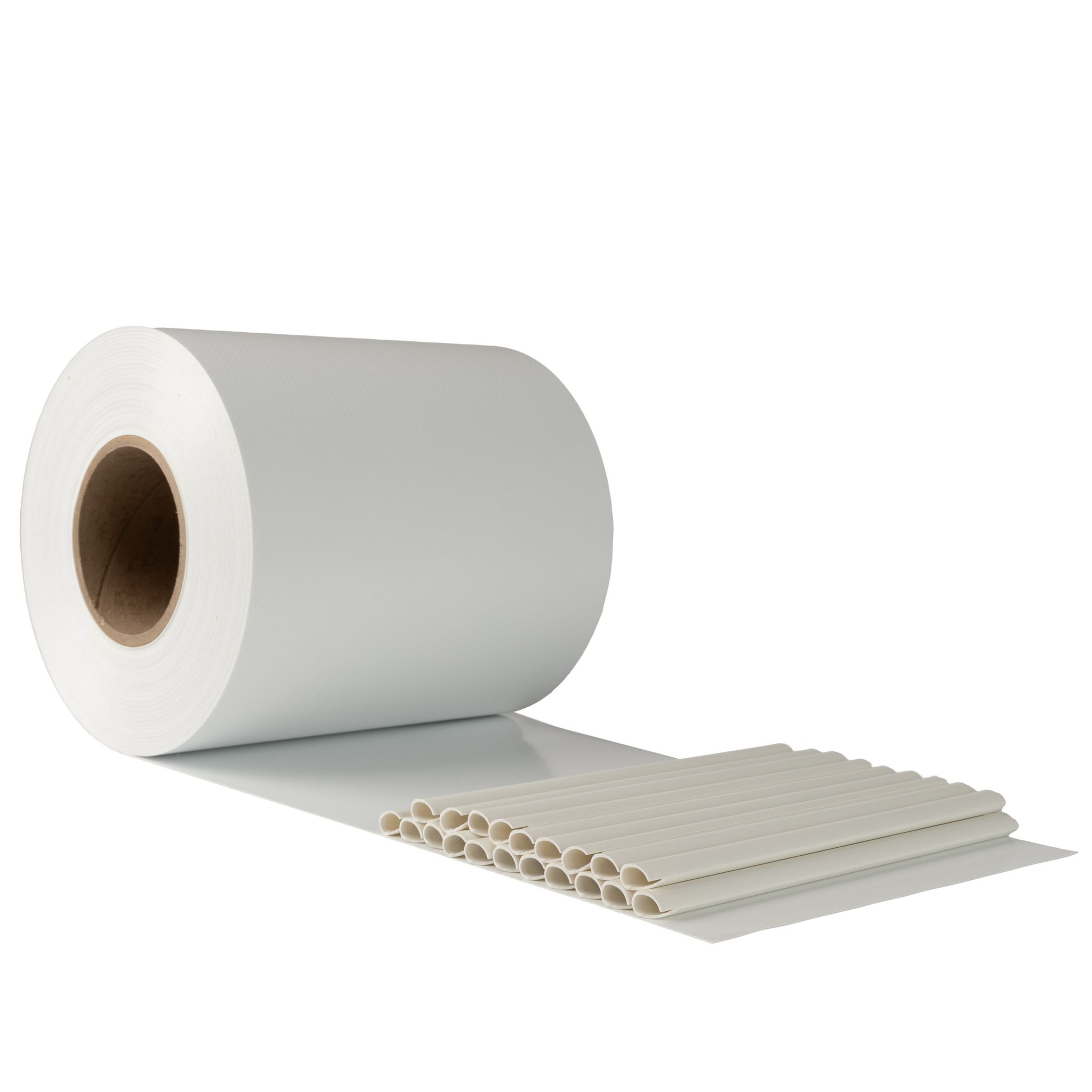 Electronicx Pvc Sichtschutzstreifen Sichtschutzrolle Weiß Ral 9003 Doppelstabmatten 35m X 19cm 650g/m² Premium-qualität Extra Stark Inkl
